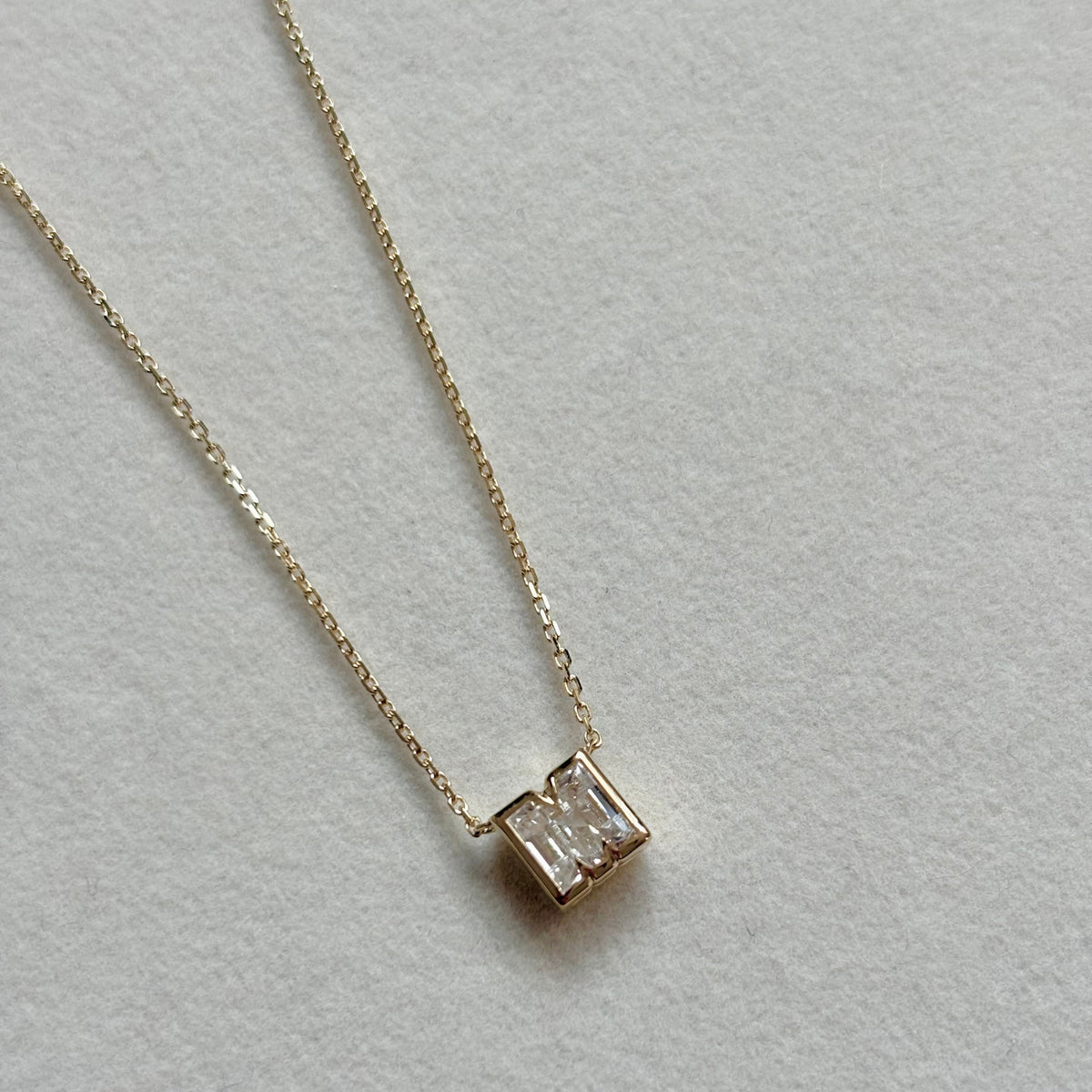 WHOLE DIAMOND LETTER NECKLACE