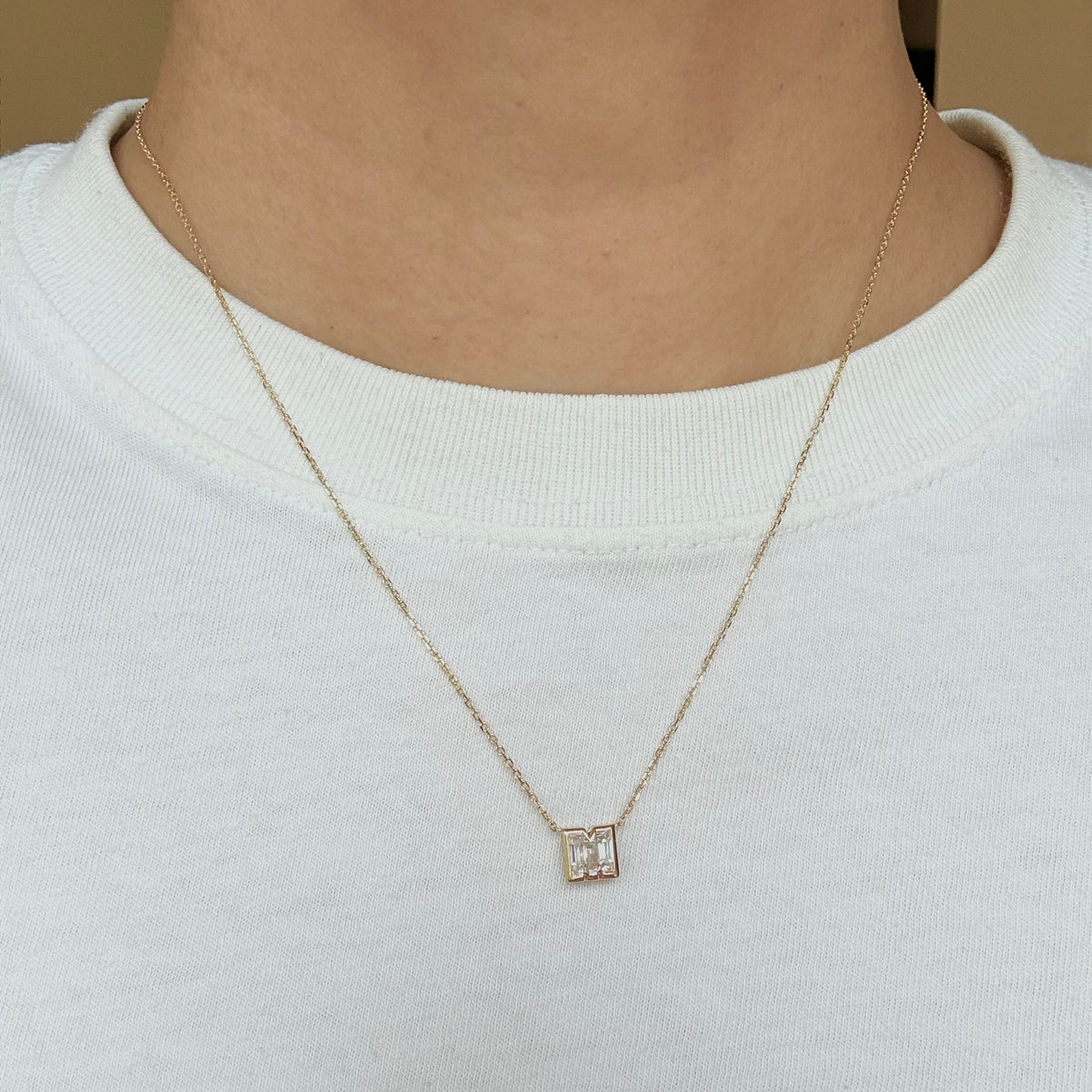 WHOLE DIAMOND LETTER NECKLACE