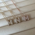 BUBBLE PAVÉ LETTER NECKLACE
