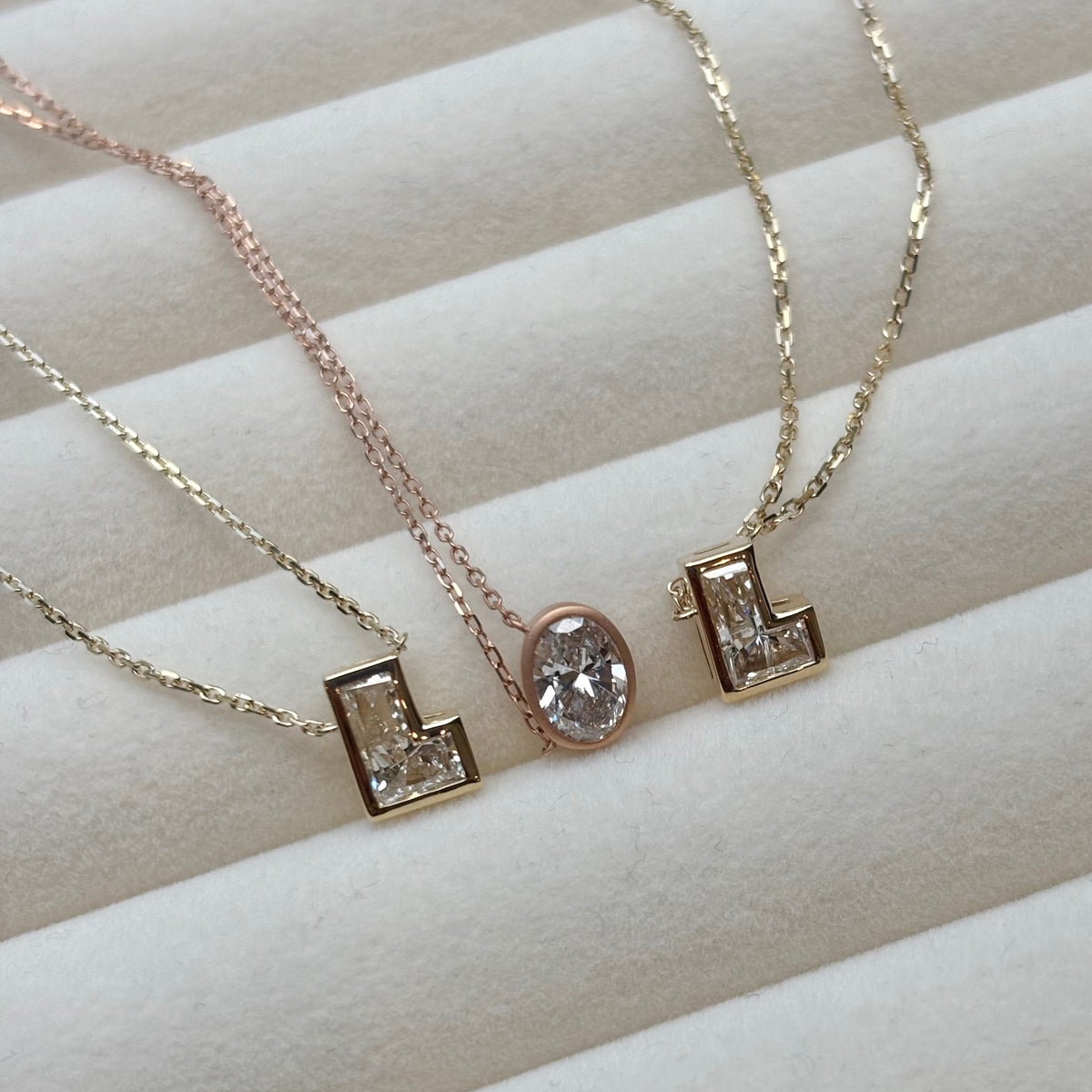 WHOLE DIAMOND LETTER NECKLACE