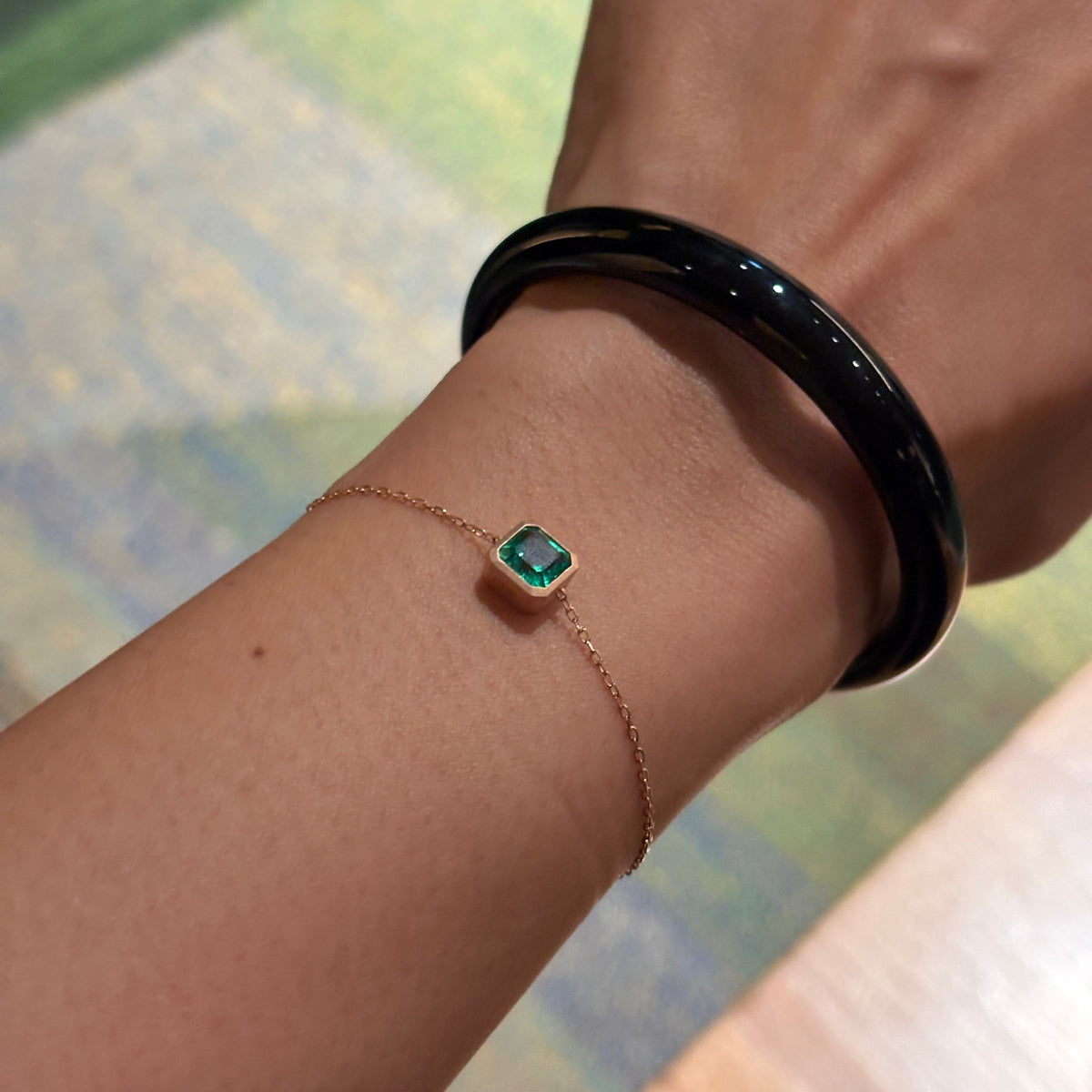 EMERALD BEZEL BRACELET