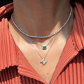 EMERALD BEZEL NECKLACE