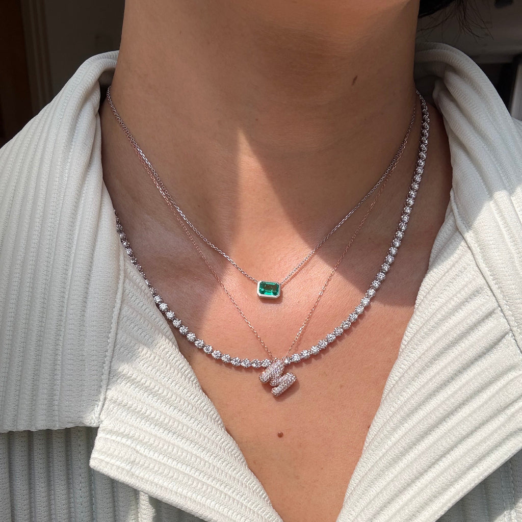 EMERALD BEZEL NECKLACE
